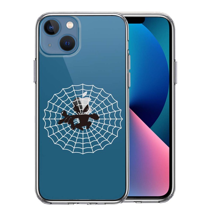 iPhone13mini ケース クリア  映画パロディ 蜘蛛男 2 スマホケース 側面ソフト 背面ハード ハイブリッド-0
