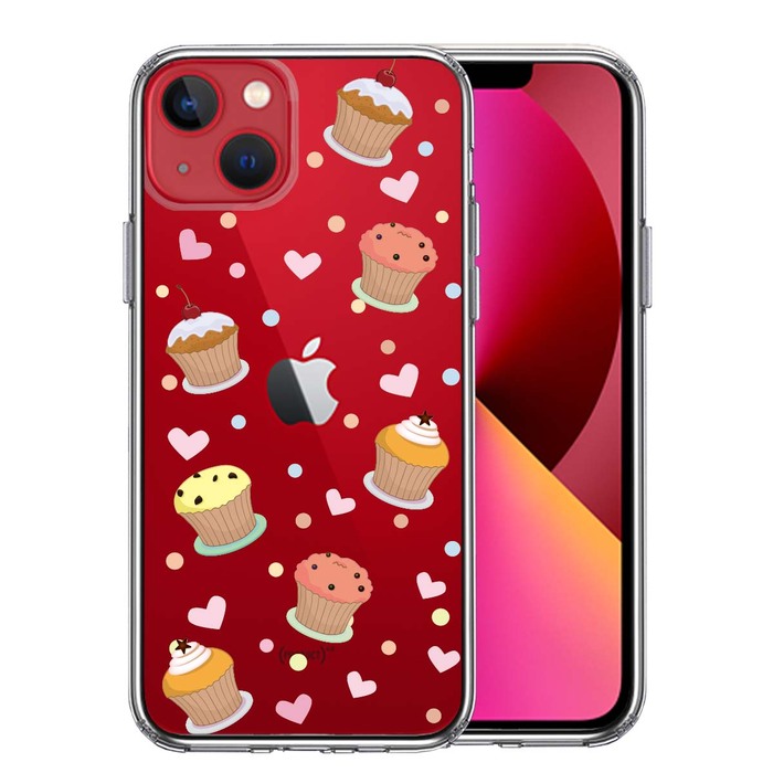 iPhone13mini ケース クリアカップケーキ 3 スマホケース 側面ソフト 背面ハード ハイブリッド-0