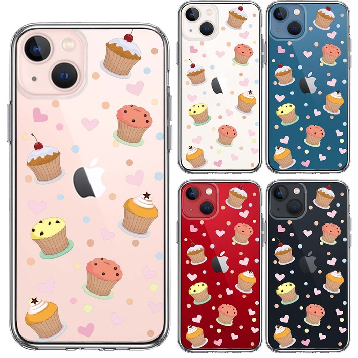 iPhone13mini ケース クリアカップケーキ 3 スマホケース 側面ソフト 背面ハード ハイブリッド-1