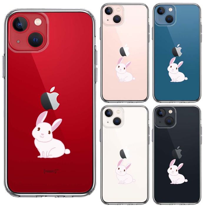 iPhone13mini ケース クリアうさぎ スマホケース 側面ソフト 背面ハード ハイブリッド-1