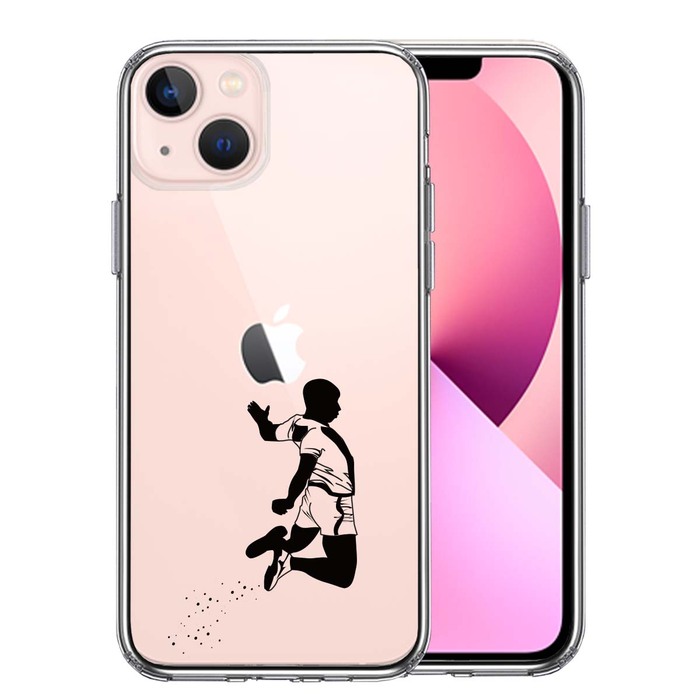 iPhone13mini ケース クリア走り幅跳び スマホケース 側面ソフト 背面ハード ハイブリッド-0