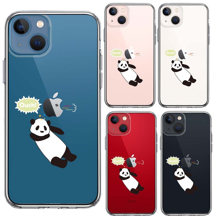 iPhone13mini ケース クリアだれパンダ 直撃 ouch スマホケース 側面ソフト 背面ハード ハイブリッド-1