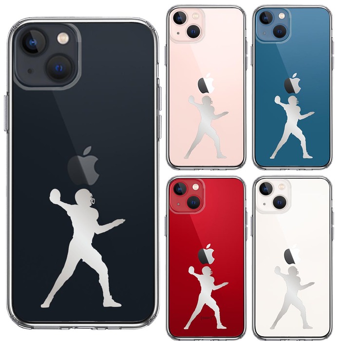 iPhone13mini ケース クリアクォーターバック グレー スマホケース 側面ソフト 背面ハード ハイブリッド-1