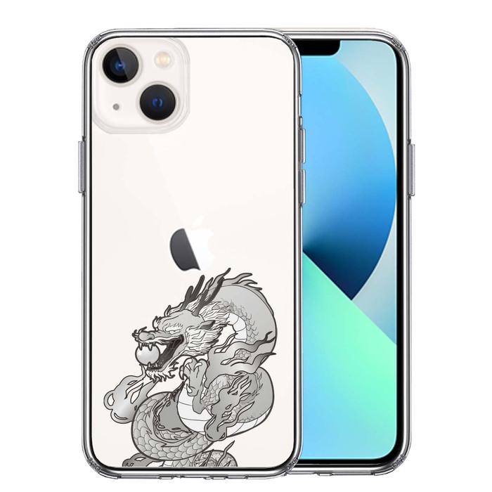iPhone13 ケース クリア龍 4 スマホケース 側面ソフト 背面ハード ハイブリッド-0