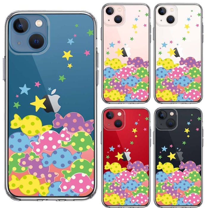 iPhone13 ケース クリアキャンディ 2 スマホケース 側面ソフト 背面ハード ハイブリッド-1
