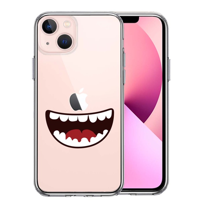 iPhone13 ケース クリアジョーク 口 スマホケース 側面ソフト 背面ハード ハイブリッド-0