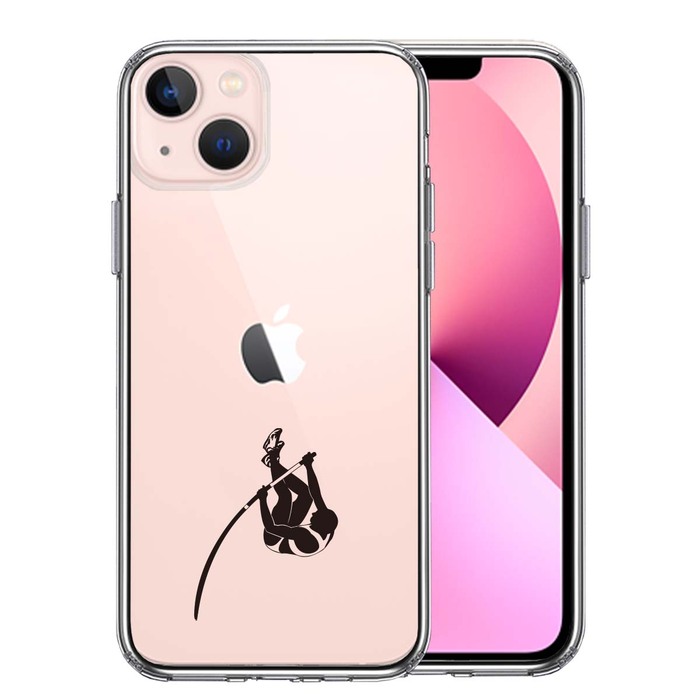 iPhone13 ケース クリア棒高跳び ジャンパー スマホケース 側面ソフト 背面ハード ハイブリッド-0