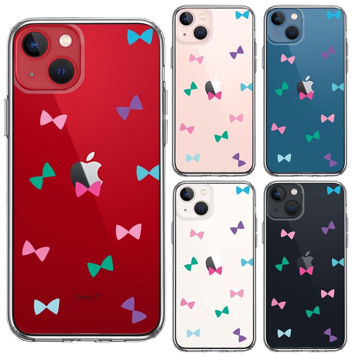 iPhone13 ケース クリアリボン スマホケース 側面ソフト 背面ハード ハイブリッド UA16773721-4113-1