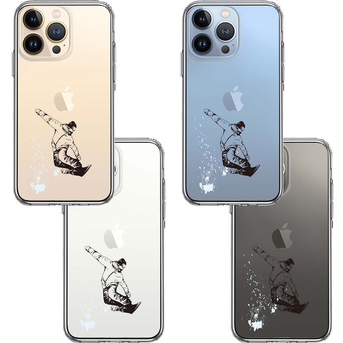 iPhone13Pro ケース クリアアクロバティックスノーボード スマホケース 側面ソフト 背面ハード ハイブリッド UA16772759-4142-1