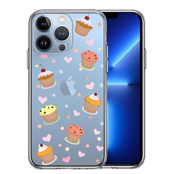 iPhone13Pro ケース クリアカップケーキ 3 スマホケース 側面ソフト 背面ハード ハイブリッド-0