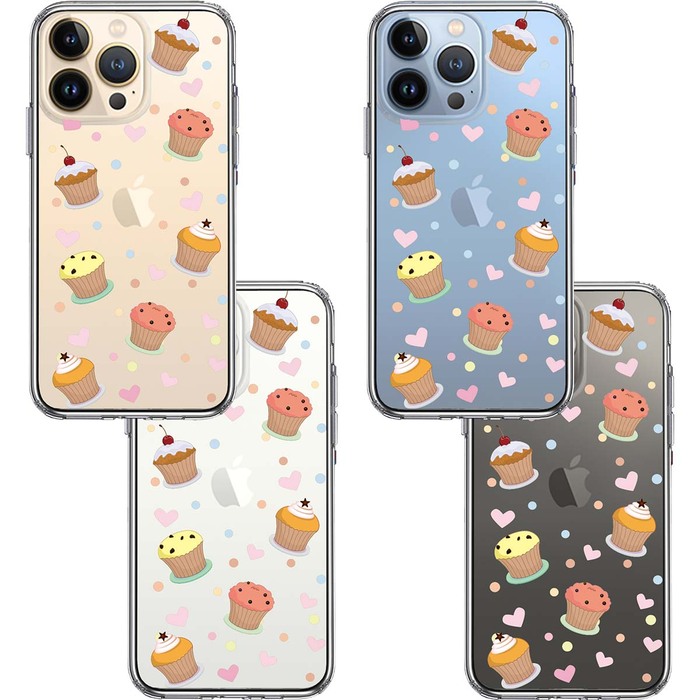 iPhone13Pro ケース クリアカップケーキ 3 スマホケース 側面ソフト 背面ハード ハイブリッド-1