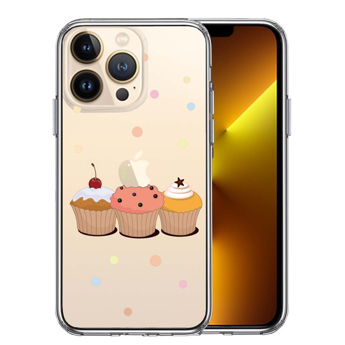 iPhone13Pro ケース クリアカップケーキ 2 スマホケース 側面ソフト 背面ハード ハイブリッド-0