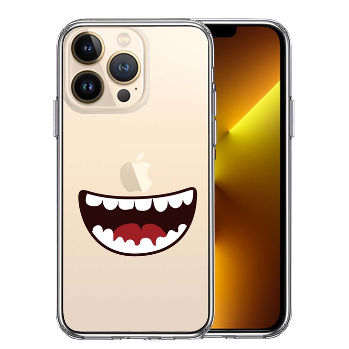 iPhone13Pro ケース クリアジョーク 口 スマホケース 側面ソフト 背面ハード ハイブリッド-0