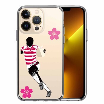 iPhone13Pro ケース クリアラグビー バックス さくら 桜 スマホケース 側面ソフト 背面ハード ハイブリッド-0