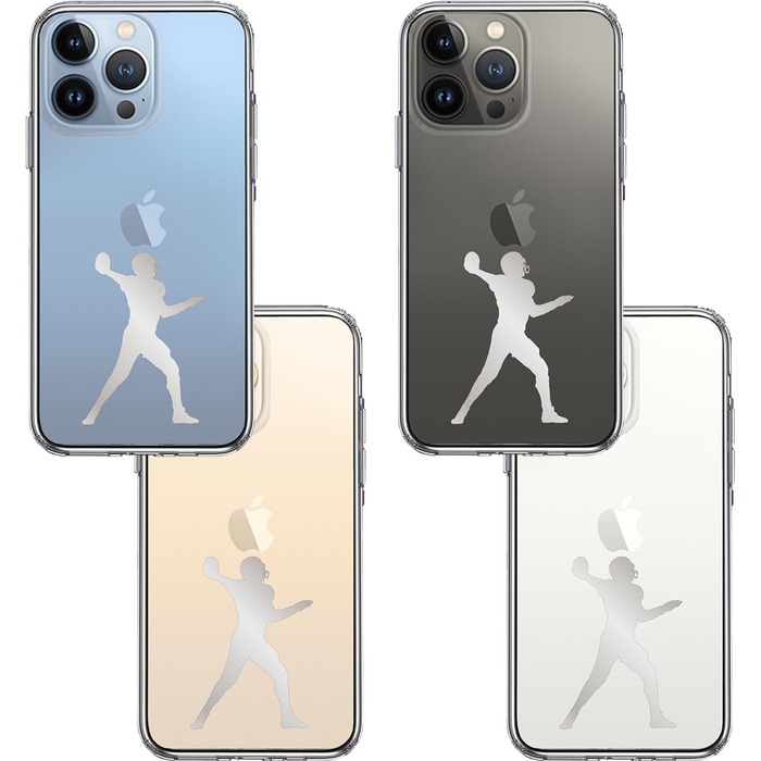 iPhone13Pro ケース クリアクォーターバック グレー スマホケース 側面ソフト 背面ハード ハイブリッド-1