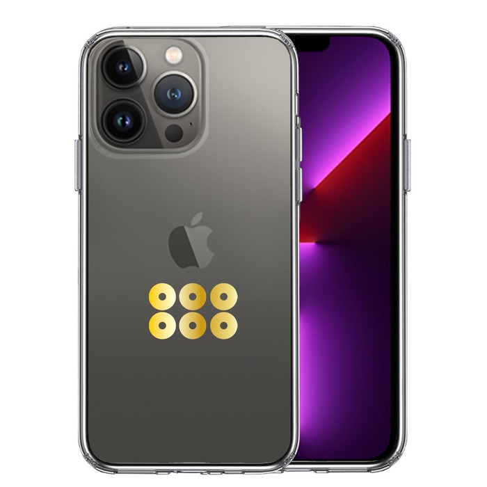 iPhone13Pro ケース クリア真田 幸村 信繁 六文銭 2 スマホケース 側面ソフト 背面ハード ハイブリッド-0