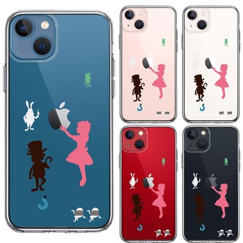 iPhone13mini ケース クリアアリス ワンダーランド スマホケース 側面ソフト 背面ハード ハイブリッド-1