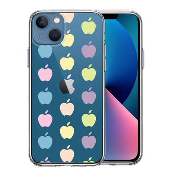 iPhone13mini ケース クリア林檎 りんご apple 水玉 スマホケース 側面ソフト 背面ハード ハイブリッド-0