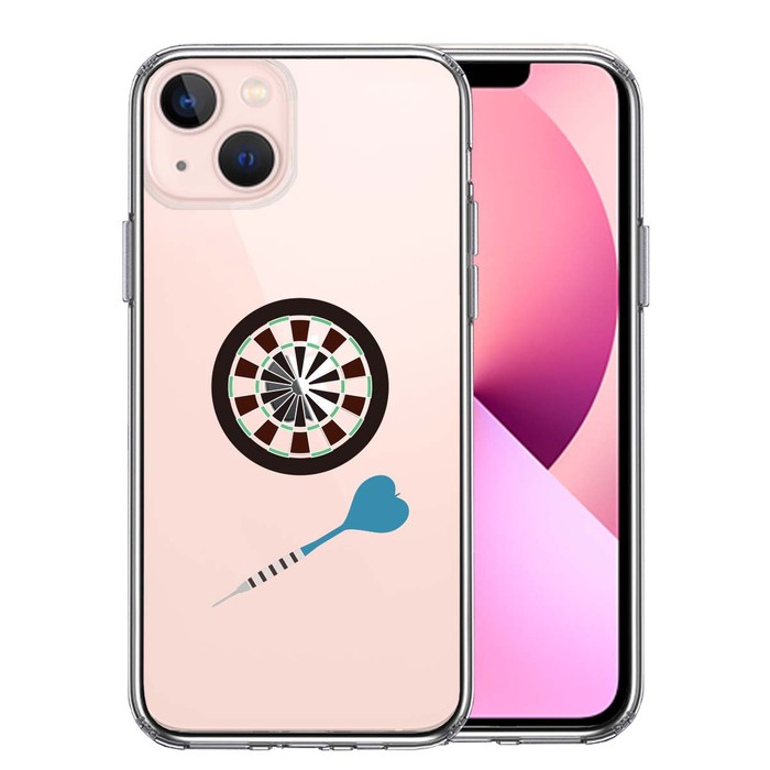 iPhone13 ケース クリアダーツ ダーツボード スマホケース 側面ソフト 背面ハード ハイブリッド-0