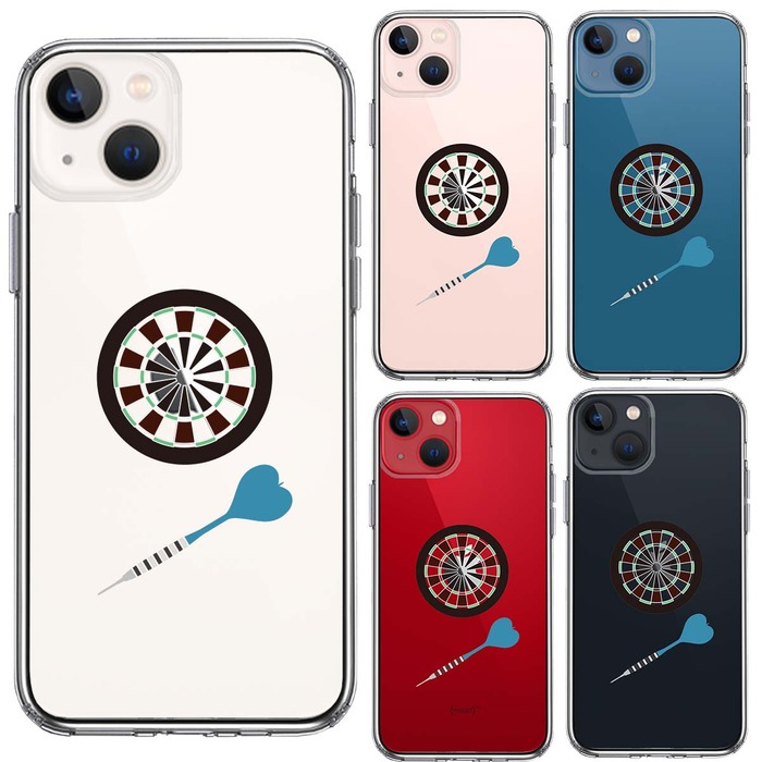 iPhone13 ケース クリアダーツ ダーツボード スマホケース 側面ソフト 背面ハード ハイブリッド-1