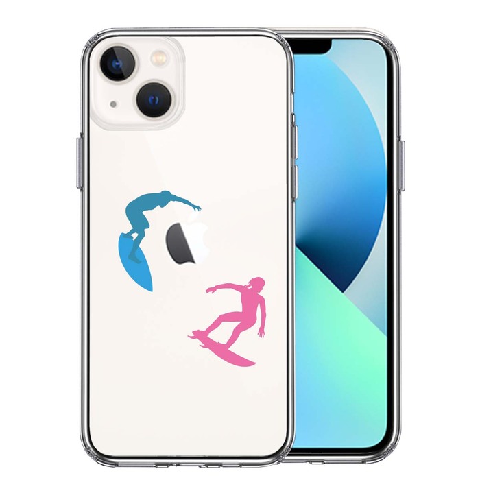 iPhone13mini ケース クリアサーファー スマホケース 側面ソフト 背面ハード ハイブリッド-0