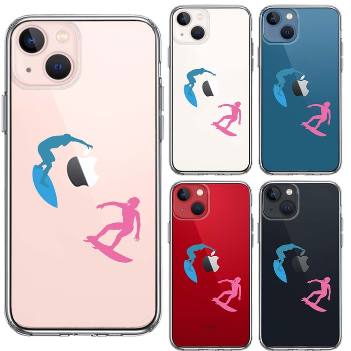 iPhone13mini ケース クリアサーファー スマホケース 側面ソフト 背面ハード ハイブリッド-1