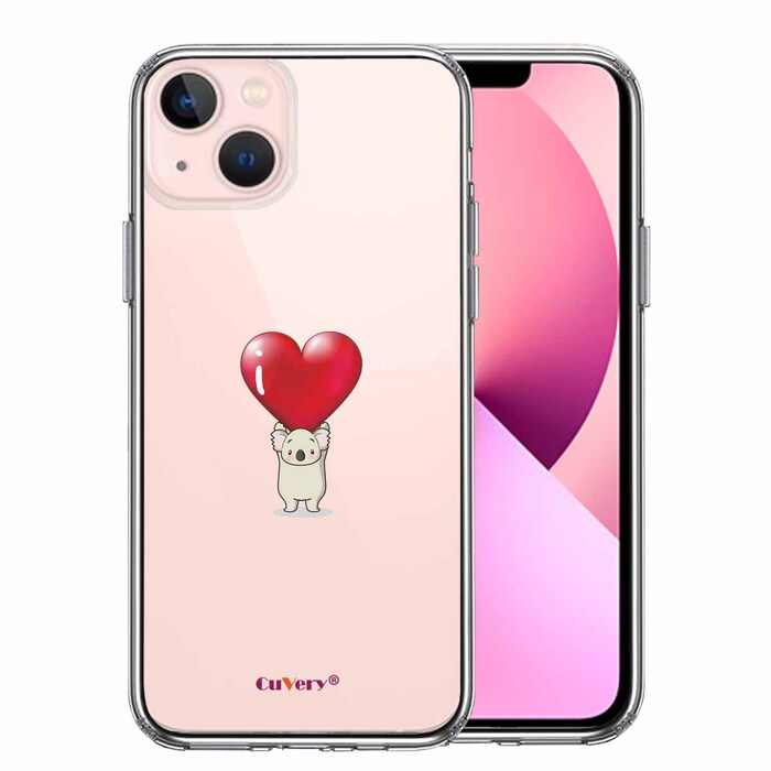 iPhone13 ケース クリアコアラ ハート 重量挙げ スマホケース 側面ソフト 背面ハード ハイブリッド-0