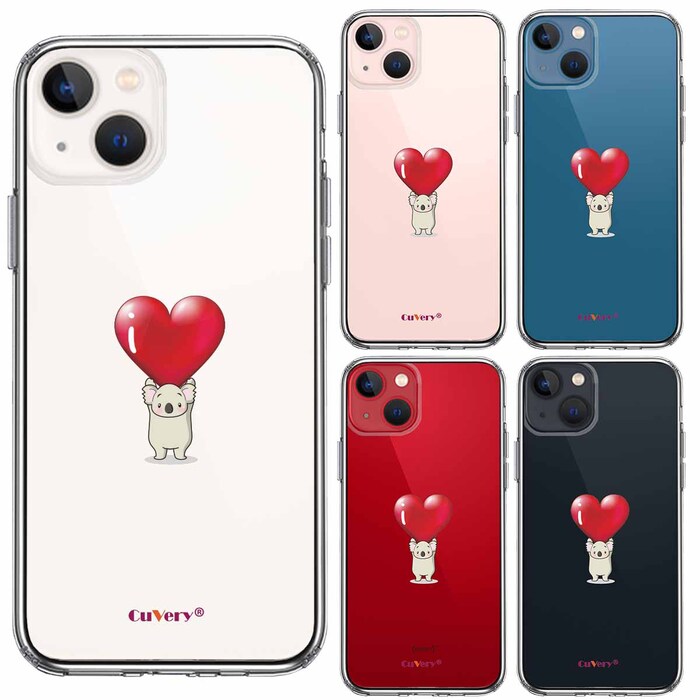 iPhone13 ケース クリアコアラ ハート 重量挙げ スマホケース 側面ソフト 背面ハード ハイブリッド-1
