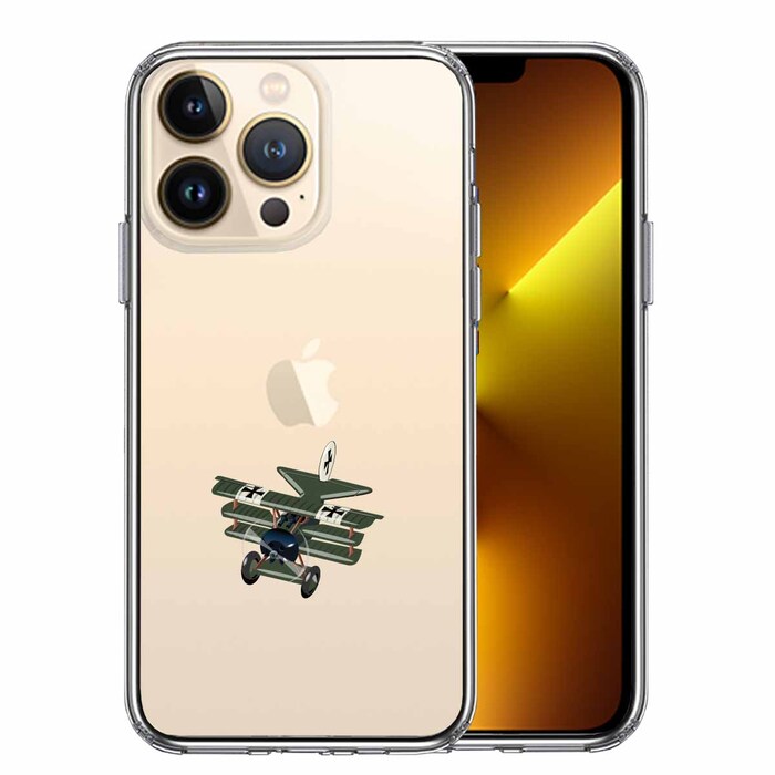 iPhone13Pro ケース クリア複葉機 ドイツ軍 スマホケース 側面ソフト 背面ハード ハイブリッド-0