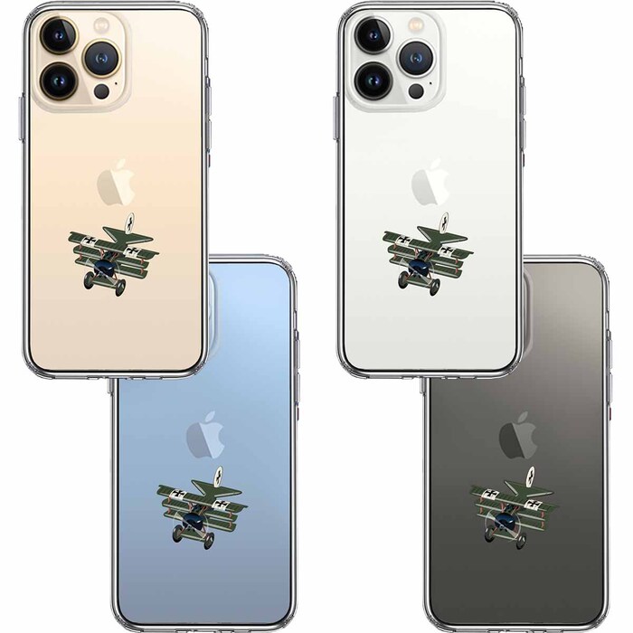 iPhone13Pro ケース クリア複葉機 ドイツ軍 スマホケース 側面ソフト 背面ハード ハイブリッド-1