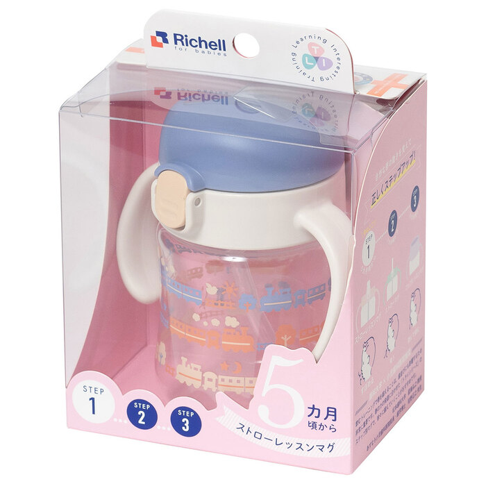  Ricci .ru Try straw lesson mug SD blue 2 piece set -1