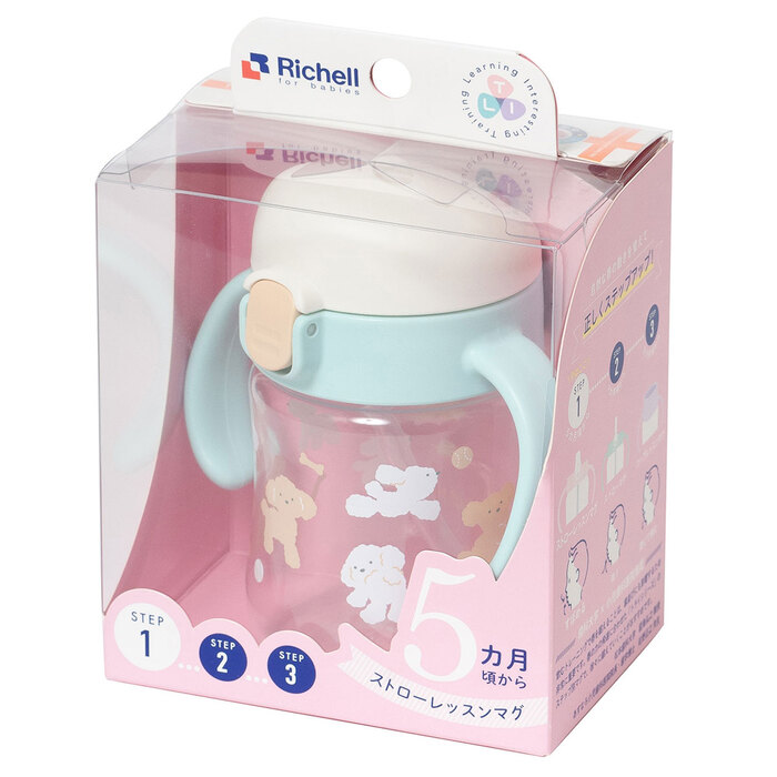  Ricci .ru Try straw lesson mug SD light blue 2 piece set -1