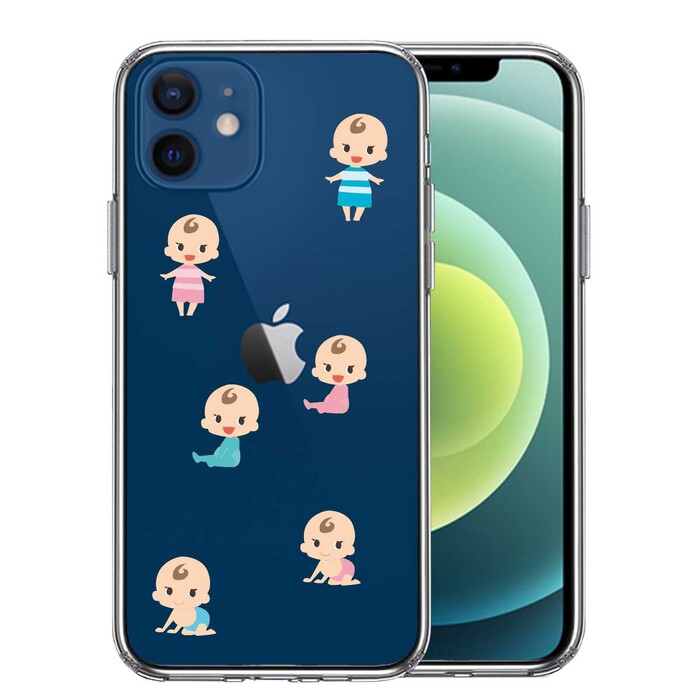 iPhone12mini ケース クリア 赤ちゃん ベイビー 可愛い スマホケース 側面ソフト 背面ハード ハイブリッド-0