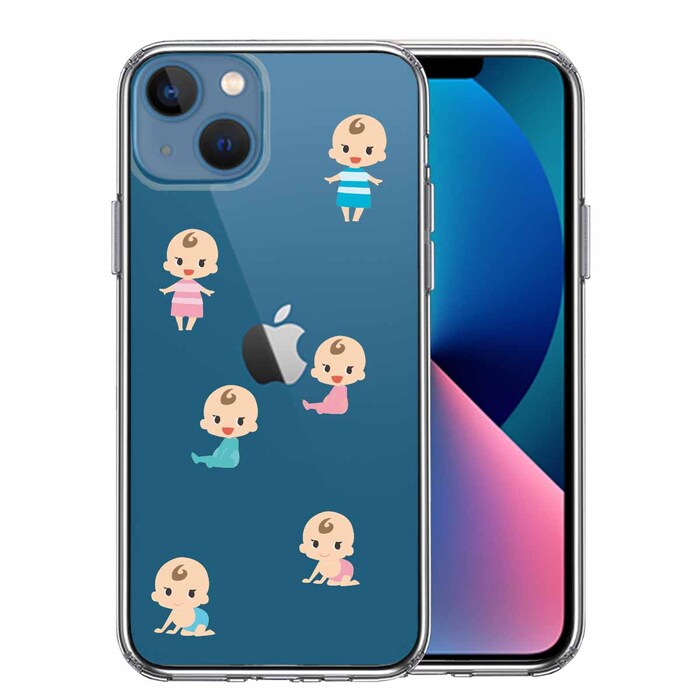 iPhone13mini ケース クリア  赤ちゃん ベイビー 可愛い スマホケース 側面ソフト 背面ハード ハイブリッド-0