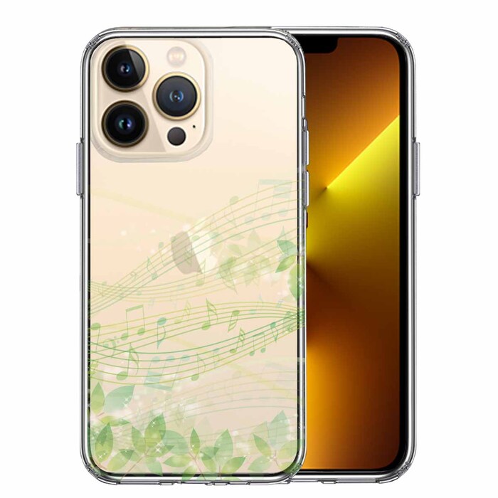 iPhone13Pro ケース クリア癒しの森 音符 デザイ