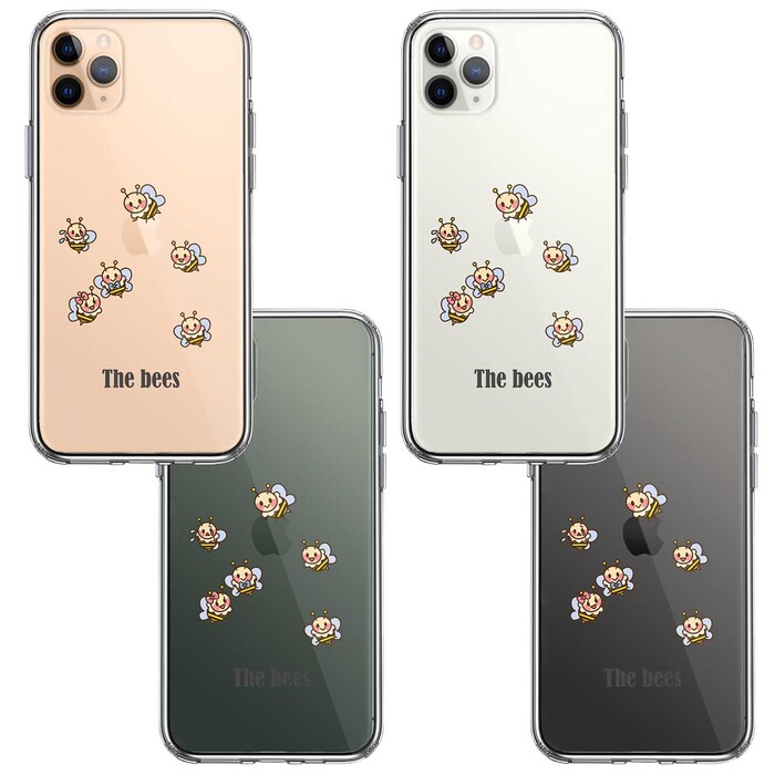 iPhone11pro  ケース クリア The Bees ミツバチ 蜂 可愛い スマホケース 側面ソフト 背面ハード ハイブリッド-1