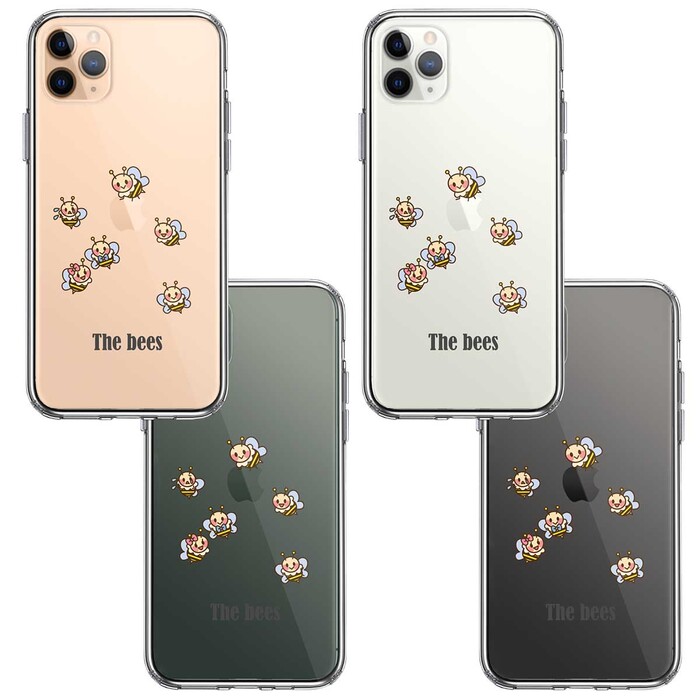 iPhone11proケース クリア The Bees ミツバチ 蜂 可愛い スマホケース 側面ソフト 背面ハード ハイブリッド-1