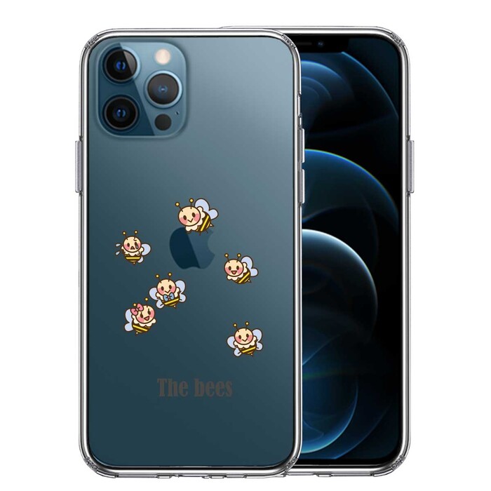 iPhone12Pro ケース クリア The Bees ミツバチ 蜂 可愛い スマホケース 側面ソフト 背面ハード ハイブリッド-0