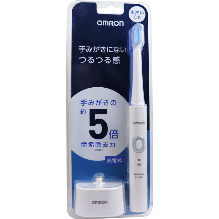 オムロン 音波式電動歯ブラシ HT B303 W ホワイト-0