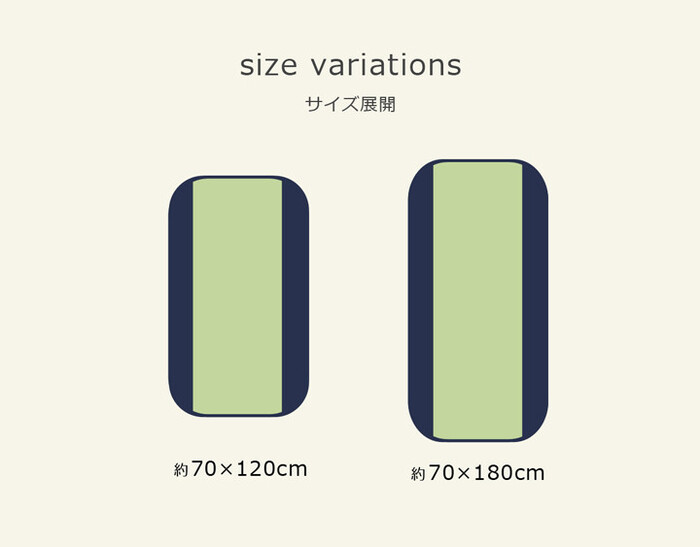 フリーマット 約70×180cm ことり ネイビー　中材 固綿15mm-8