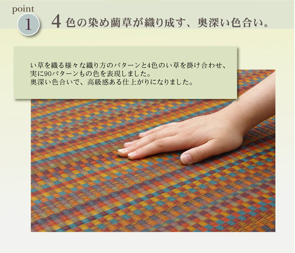 ラグ 日本製 純国産 い草ラグカーペット 約191×250cm　Fバリアス 裏 ウレタン ブラウン-1