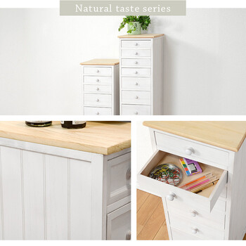  chest width 31cm drawer 6 step A4 clear file correspondence MCH-5260 natural antique white -1