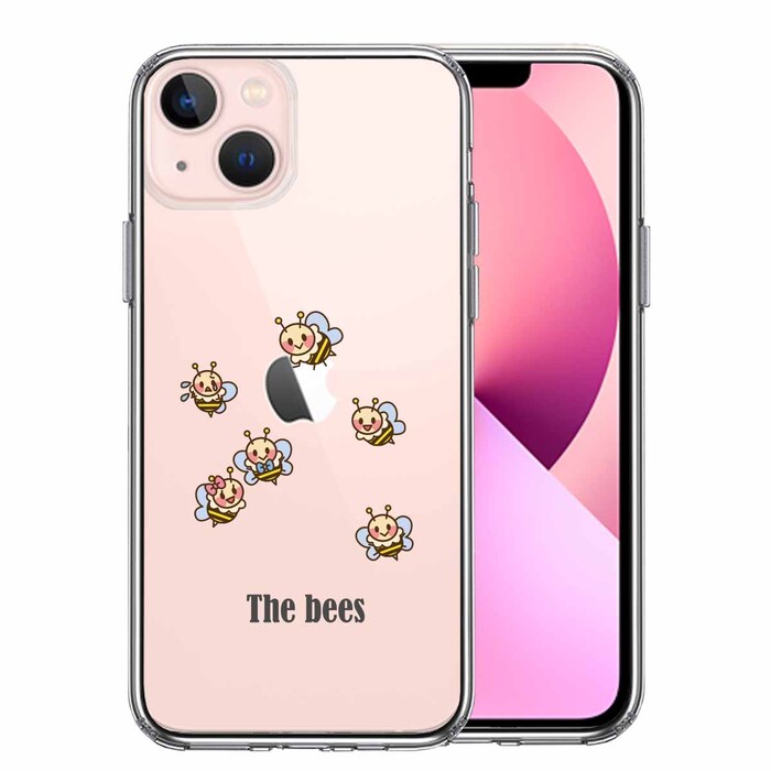 iPhone13mini ケース クリアThe Bees ミツバチ 蜂 可愛い スマホケース 側面ソフト 背面ハード ハイブリッド-0