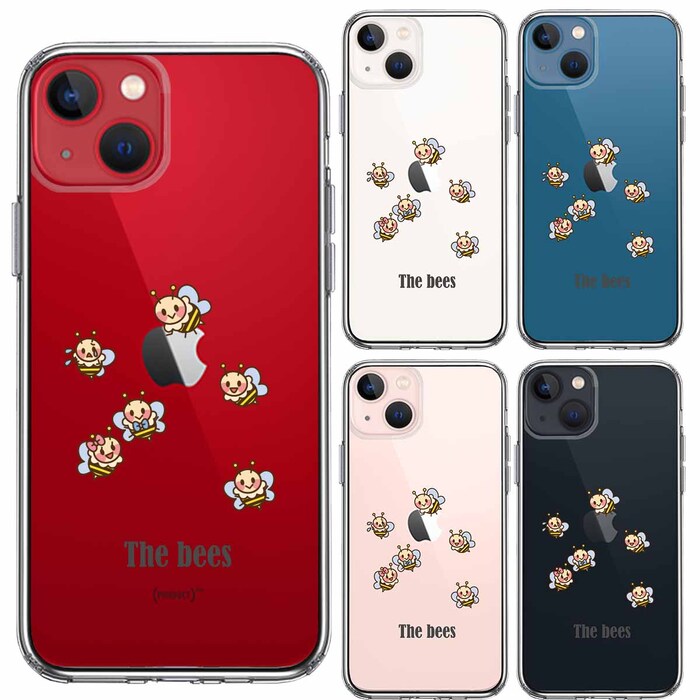 iPhone13mini ケース クリアThe Bees ミツバチ 蜂 可愛い スマホケース 側面ソフト 背面ハード ハイブリッド-1
