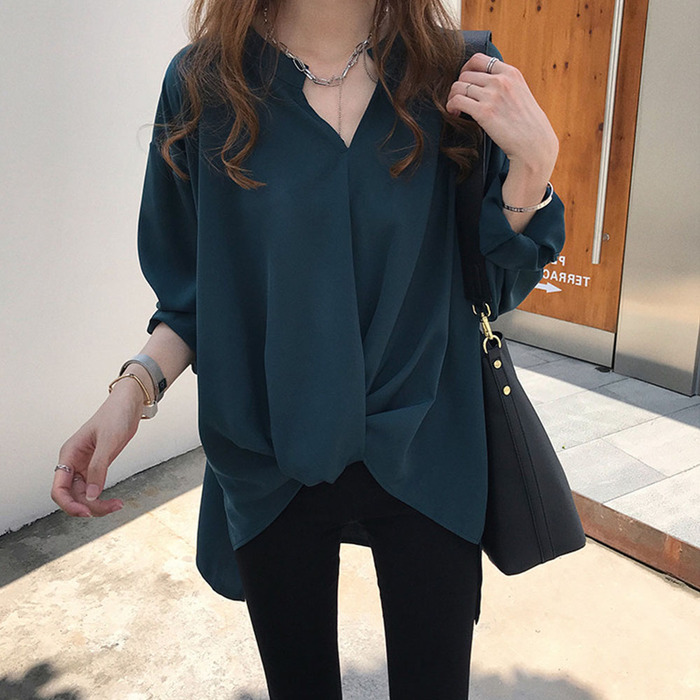 3color スキッパーVネックシャツ □納期目安：即納□ | ブラウス