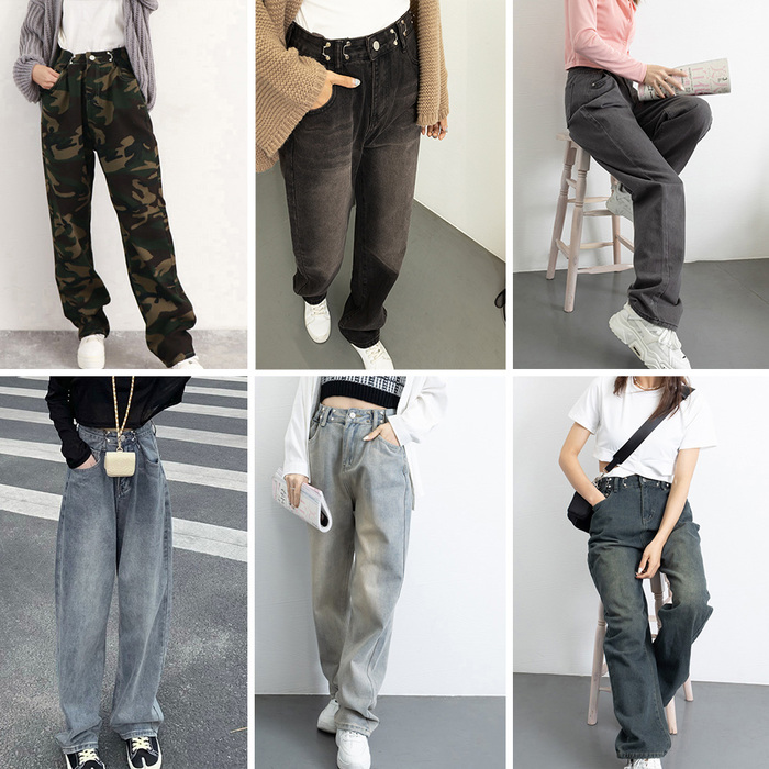 ハイウエスト デニム ワイドパンツ : まるっとマーケット - 通販