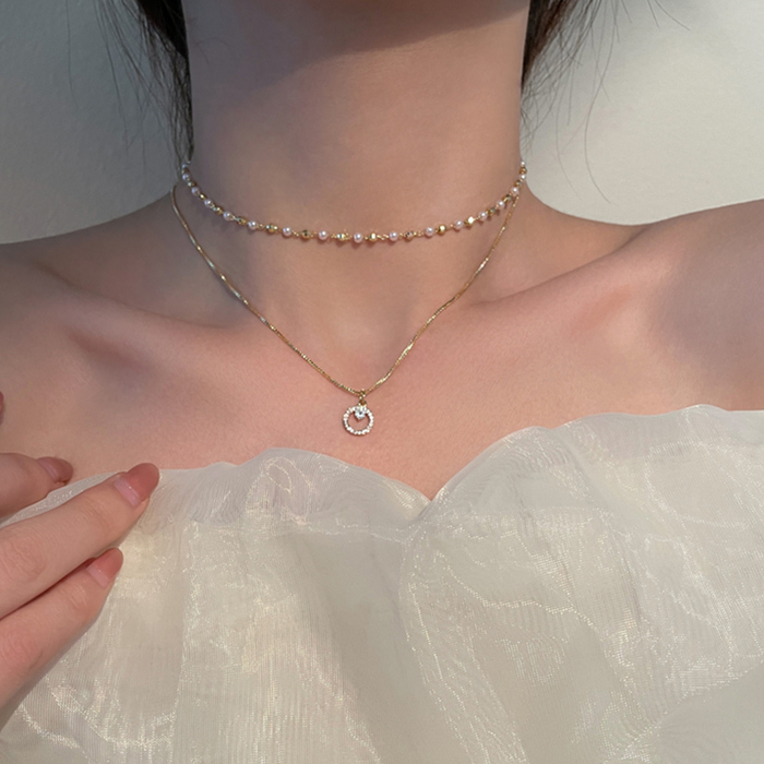 2連 チョーカーネックレス レディース-4