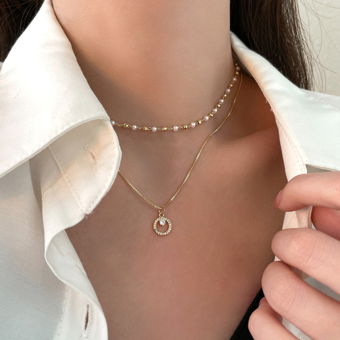 2連 チョーカーネックレス レディース-5