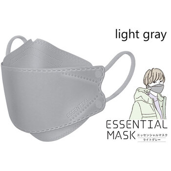 マスク 不織布 さらふわ ESSENTIAL MASK 不織布マスク ライトグレー FD30-GR 紙製マスクケース付き 30枚入 5個セット-3
