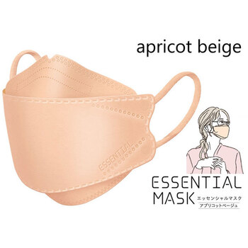  mask non-woven ....ESSENTIAL MASK non-woven mask apricot beige FD30-BE paper made mask case attaching 30 sheets insertion 5 piece set -3